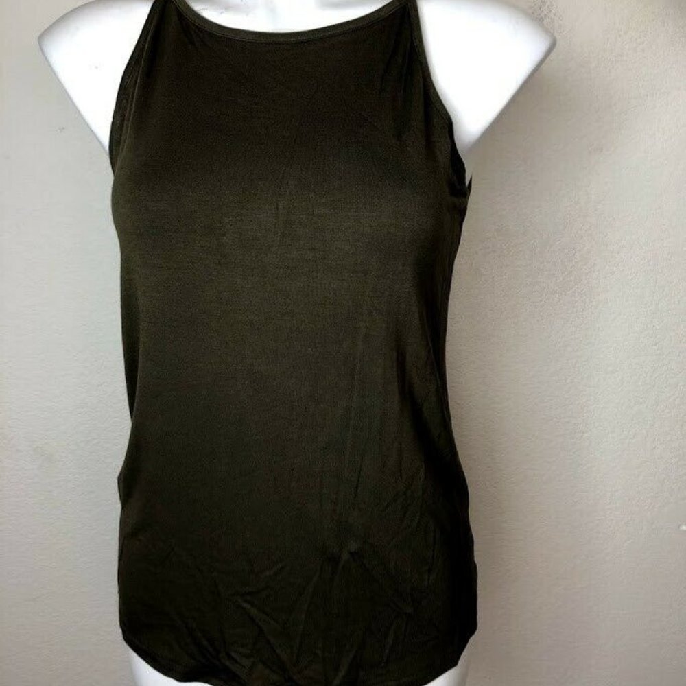 ZJCT Womens Shirts Halter Neck Tank Top, Olive, S